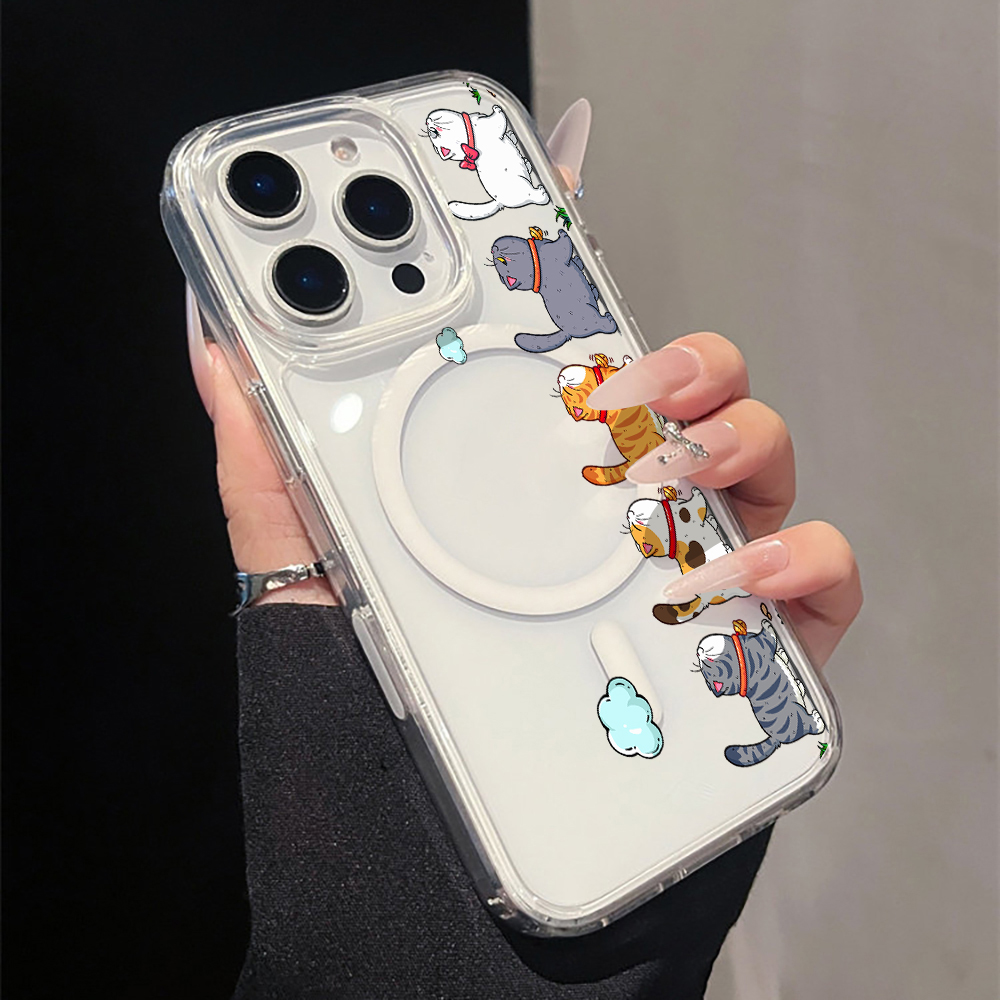 Phone Cases Magnetic - Funda Transparente con Dibujo de Gato