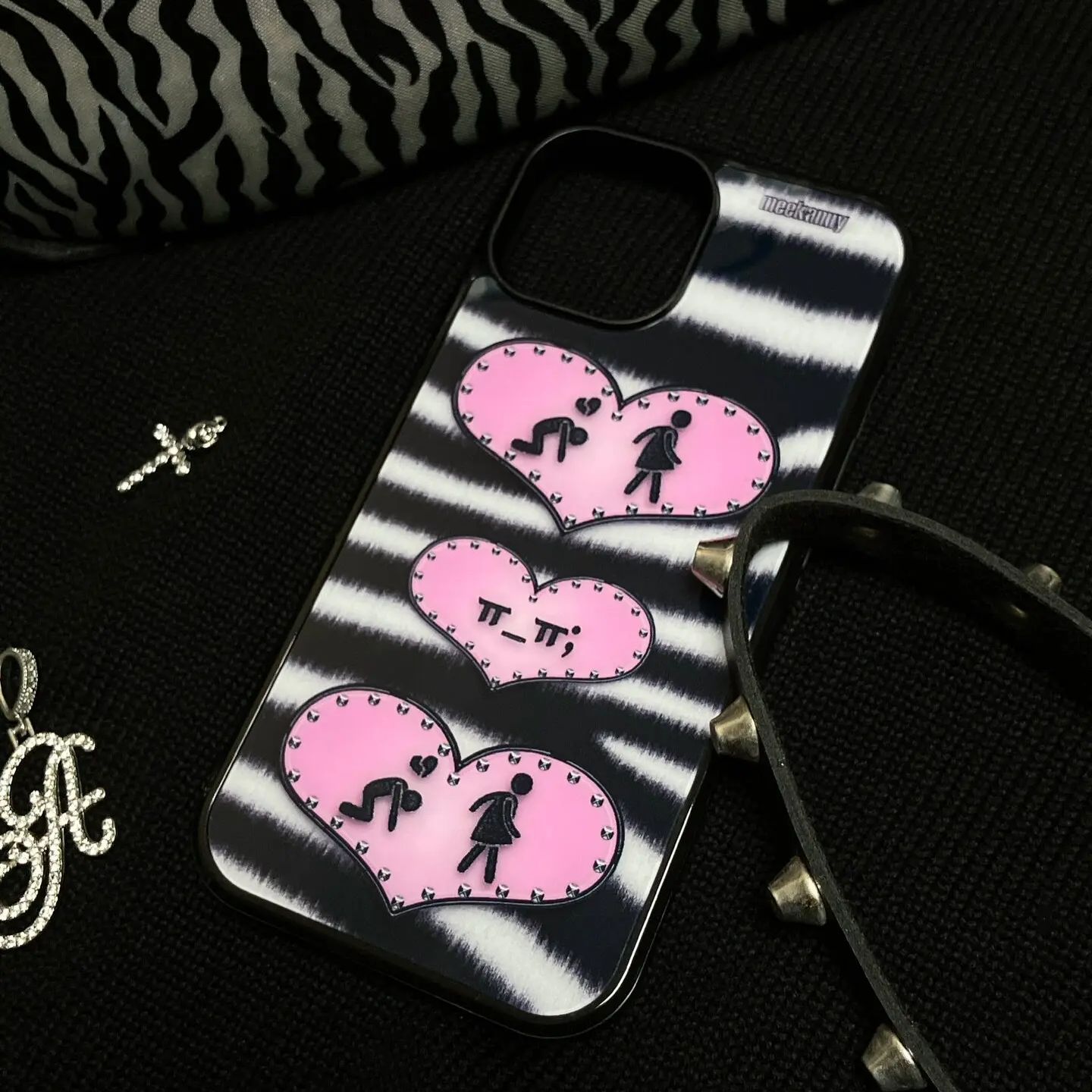 Funda de teléfono a rayas Y2K  - Phone Cases Y2K reseña y precio