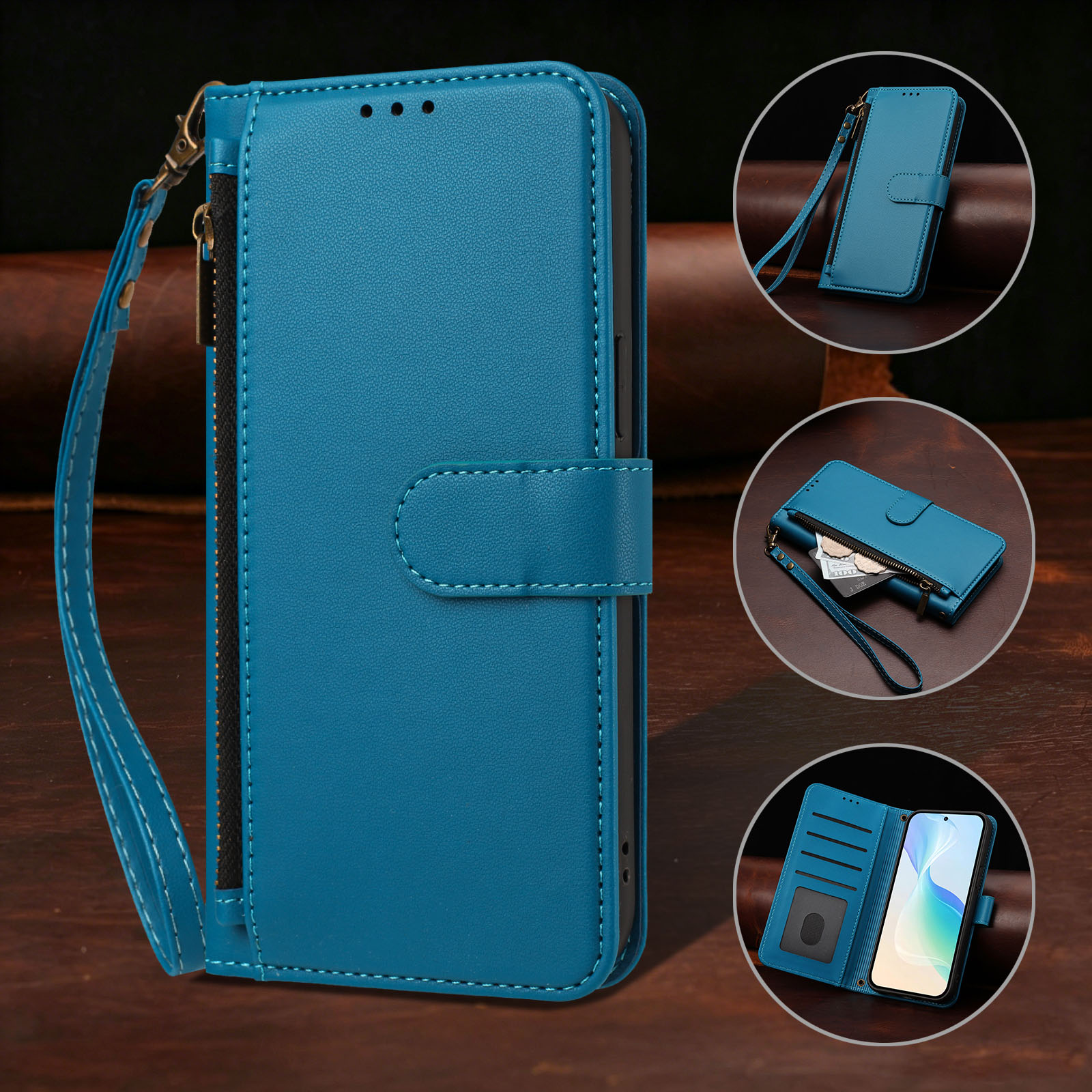 Funda de cuero con cremallera  - Phone Cases Moto G 2025 reseña y precio