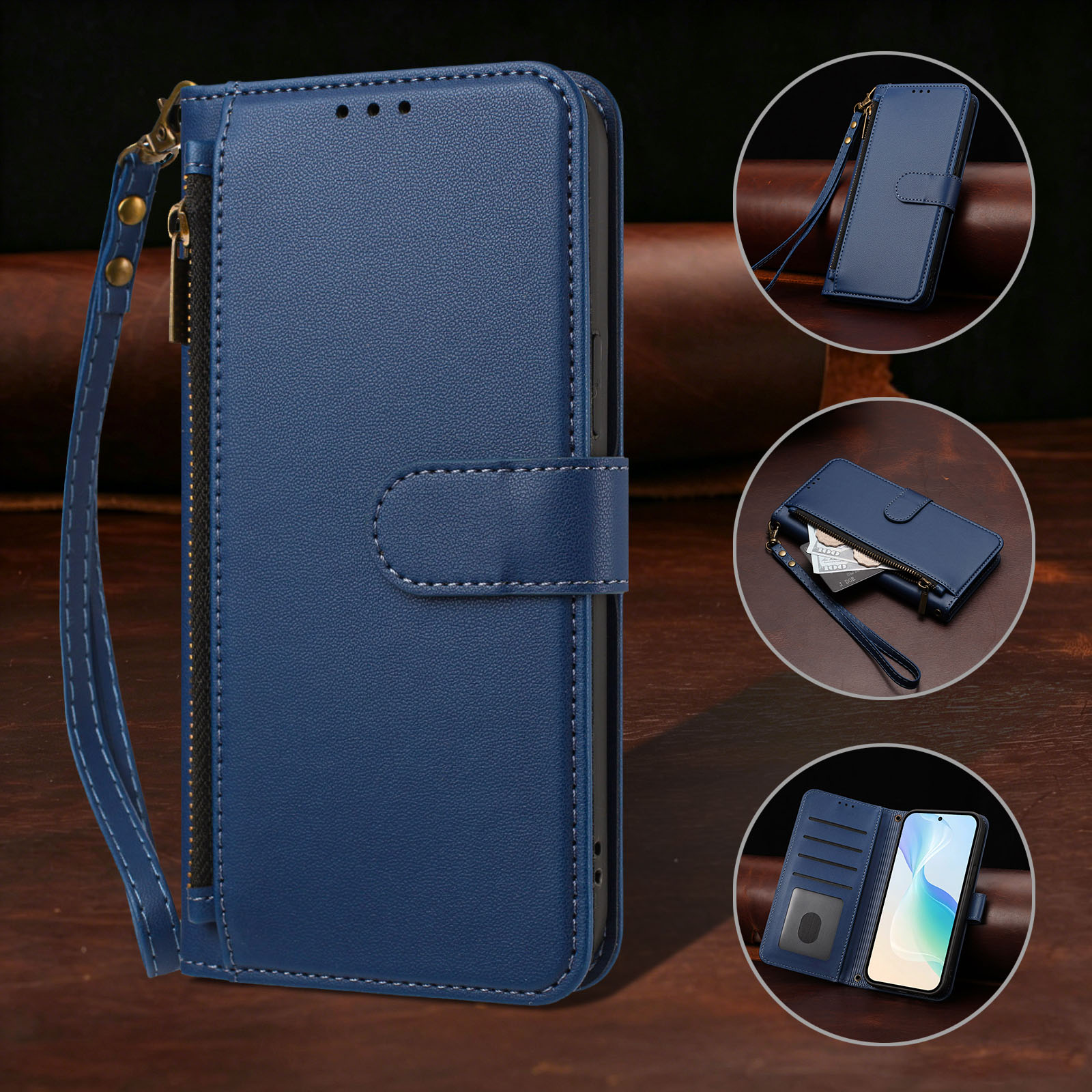 Funda de cuero con cremallera  - Phone Cases Moto G 2025 reseña y precio